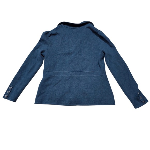 Talbots Petite Merino Wool Cardigan Blazer Sweater Jacket Blue MP Petite - Picture 2 of 7